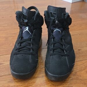 Jordan Black Retro 6 High-Top Suede Sneakers